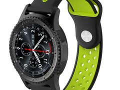 Curea ceas Smartwatch Samsung Galaxy Watch 46mm, Samsung Watch Gear S3, iUni 22 mm Silicon Sport Bla